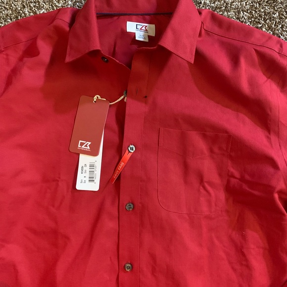 Red Long Sleeve Men’s Button Down - Picture 2 of 4